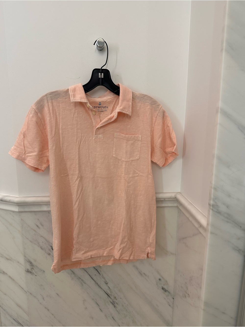 Crewcuts Peach Short-Sleeve Polo with Chest Pocket